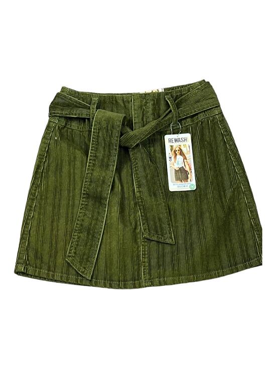 Rewash Dresses & Skirts - Rewash NWT Corduroy Mini Skirt Juniors 5/27 Green Tie Waist A Line Retro